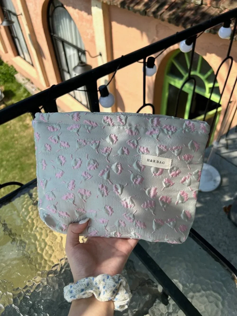 Floral flower make up bag